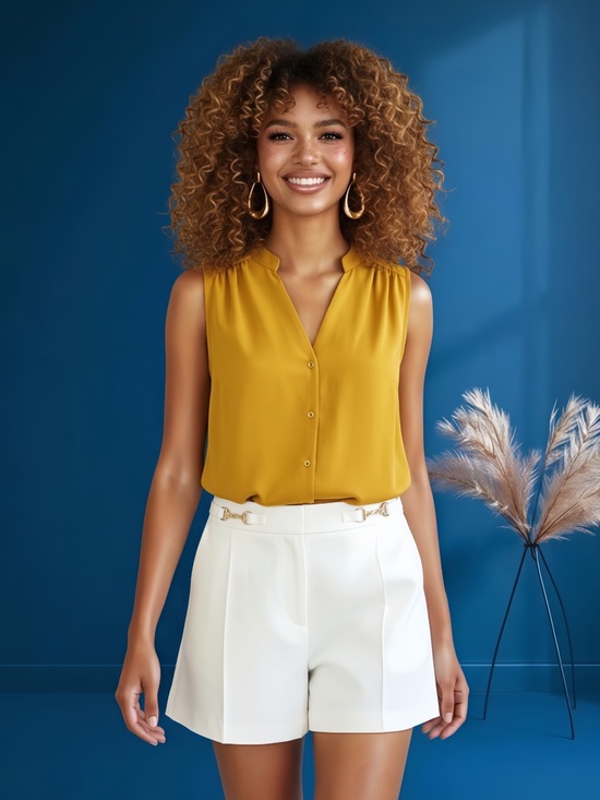 Banana Republic Tops - Banana Republic Mustard Yellow Sleeveless Blouse
